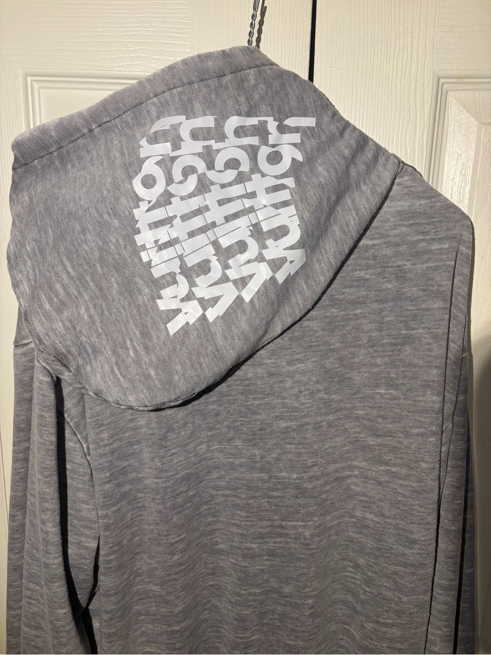 Gray Distressed Hoodie - LV design